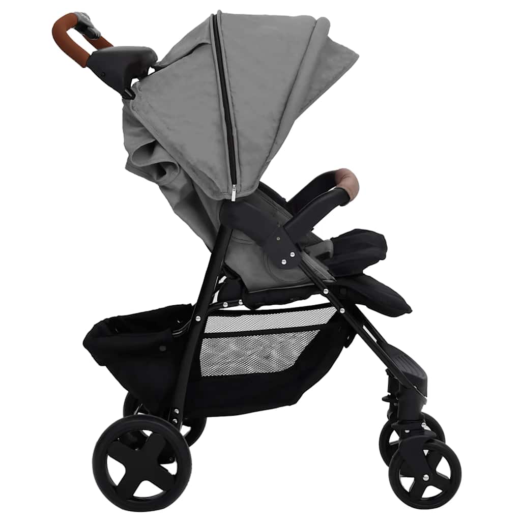 3-in-1 Stroller Light Grey Steel