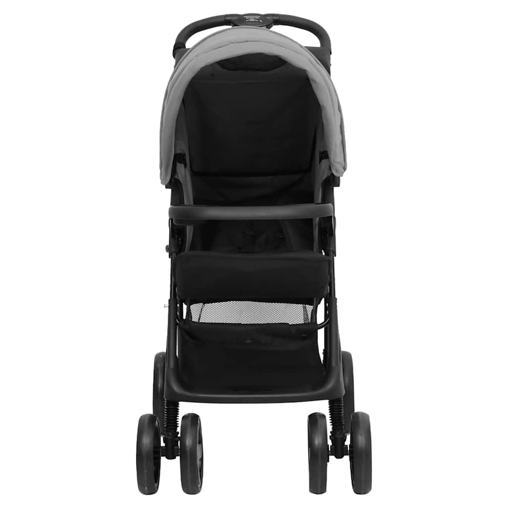 3-in-1 Stroller Light Grey and Black Steel