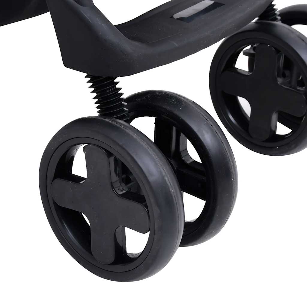 3-in-1 Stroller Light Grey and Black Steel