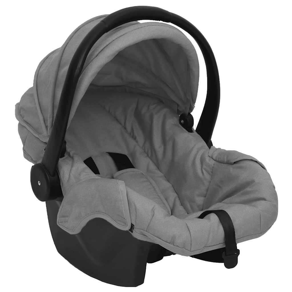 3-in-1 Stroller Light Grey and Black Steel