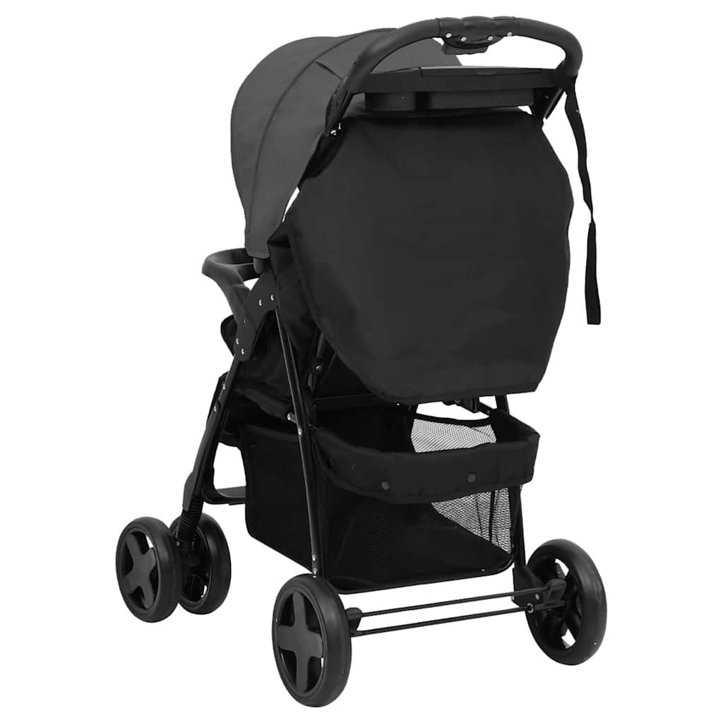 3-in-1 Stroller Dark Grey and Black Steel