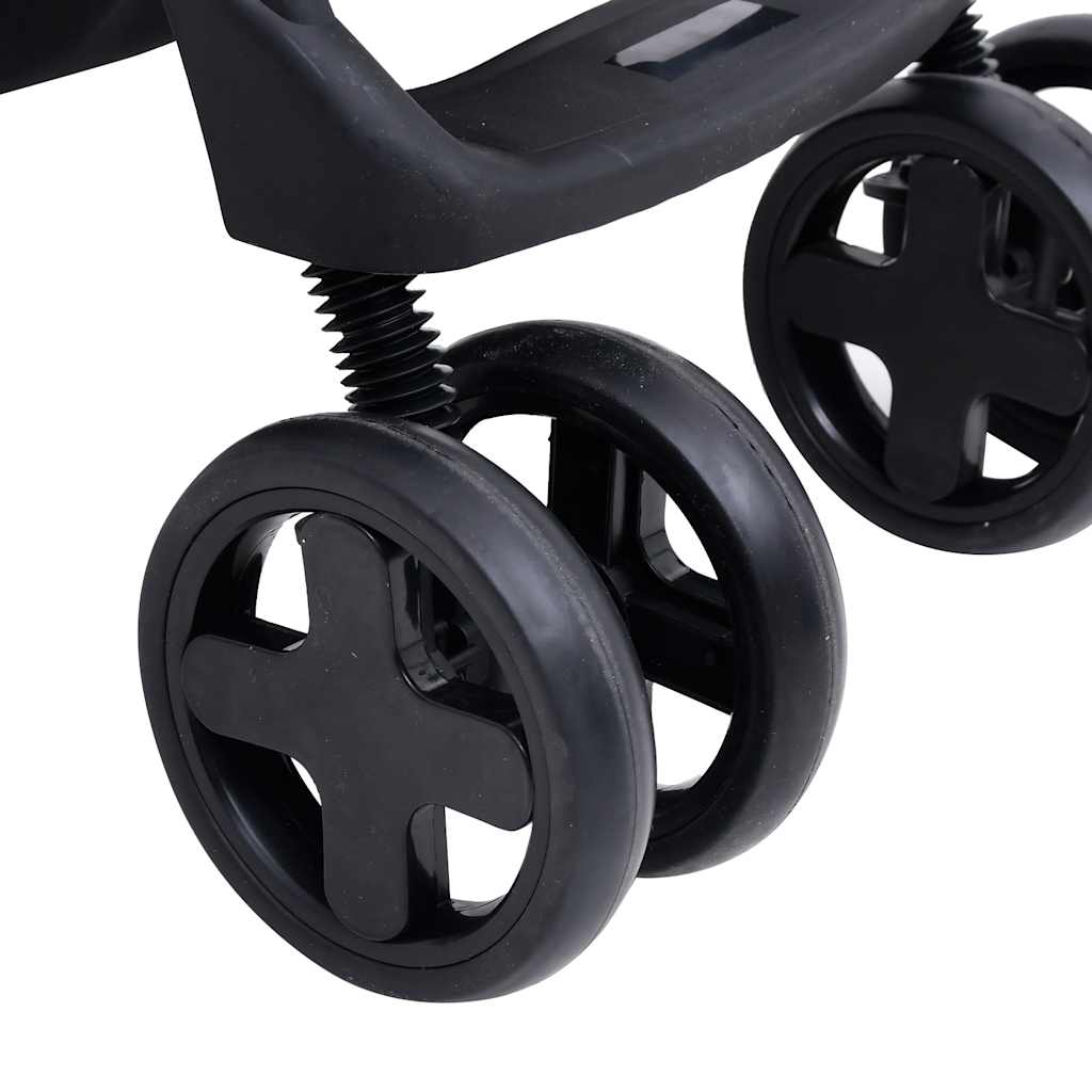 3-in-1 Stroller Dark Grey and Black Steel