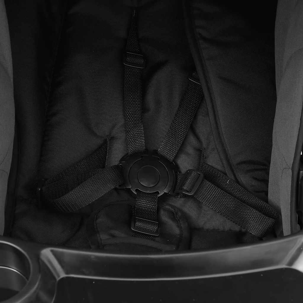 3-in-1 Stroller Dark Grey and Black Steel