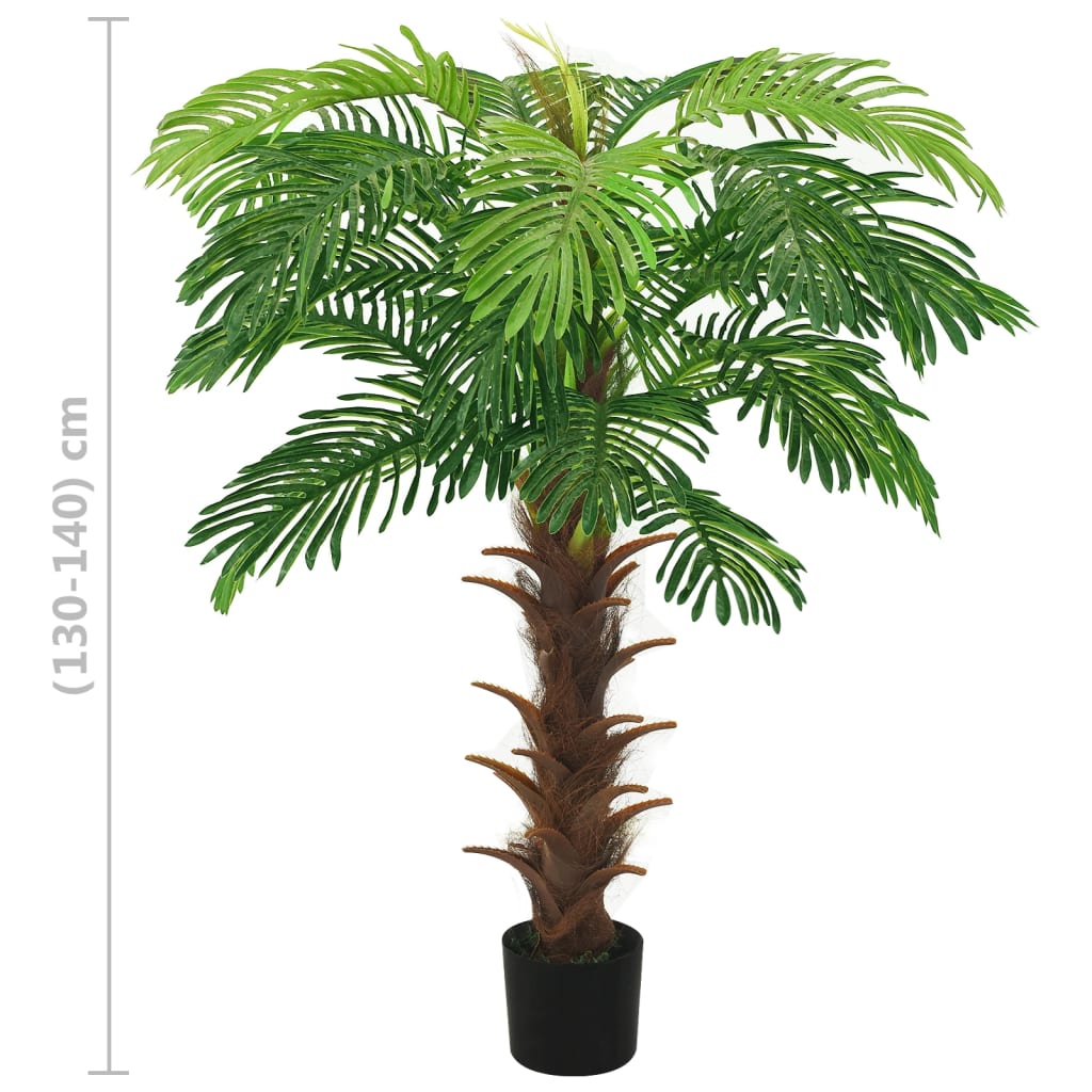 Palmier artificiel Cycas avec pot 140 cm Vert