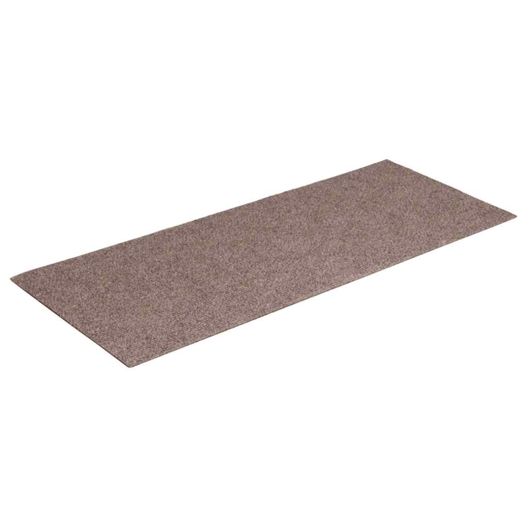 Tapis de marche auto-adhésifs 15 pces 60x25 cm Brun clair Rectangulaire