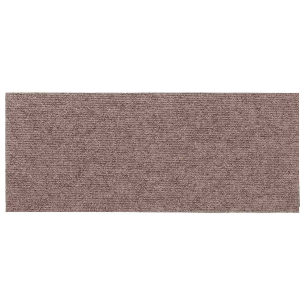 Tapis de marche auto-adhésifs 15 pces 60x25 cm Brun clair Rectangulaire