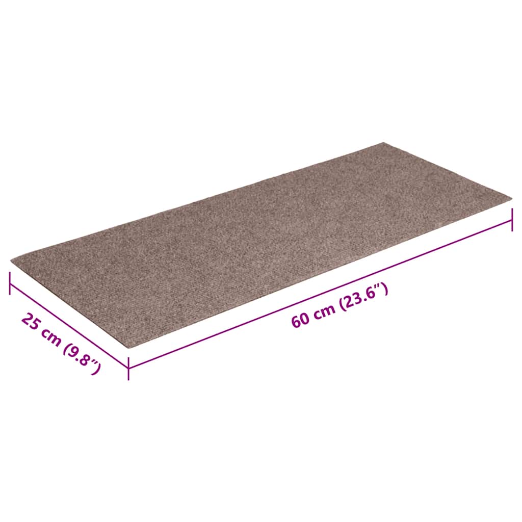 Tapis de marche auto-adhésifs 15 pces 60x25 cm Brun clair Rectangulaire