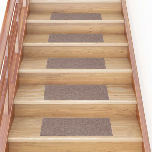 Stair Treads Self-Adhesive 15 Pcs. 60x25 cm Light Brown Rectangular