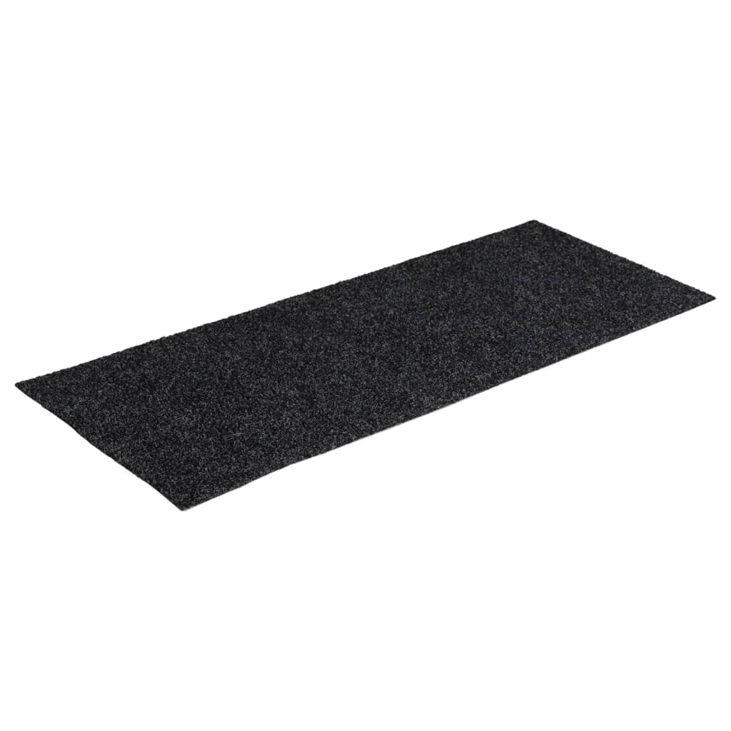 Marches d'escalier auto-adhésives, 15 pcs, 60x25 cm, gris, rectangulaires