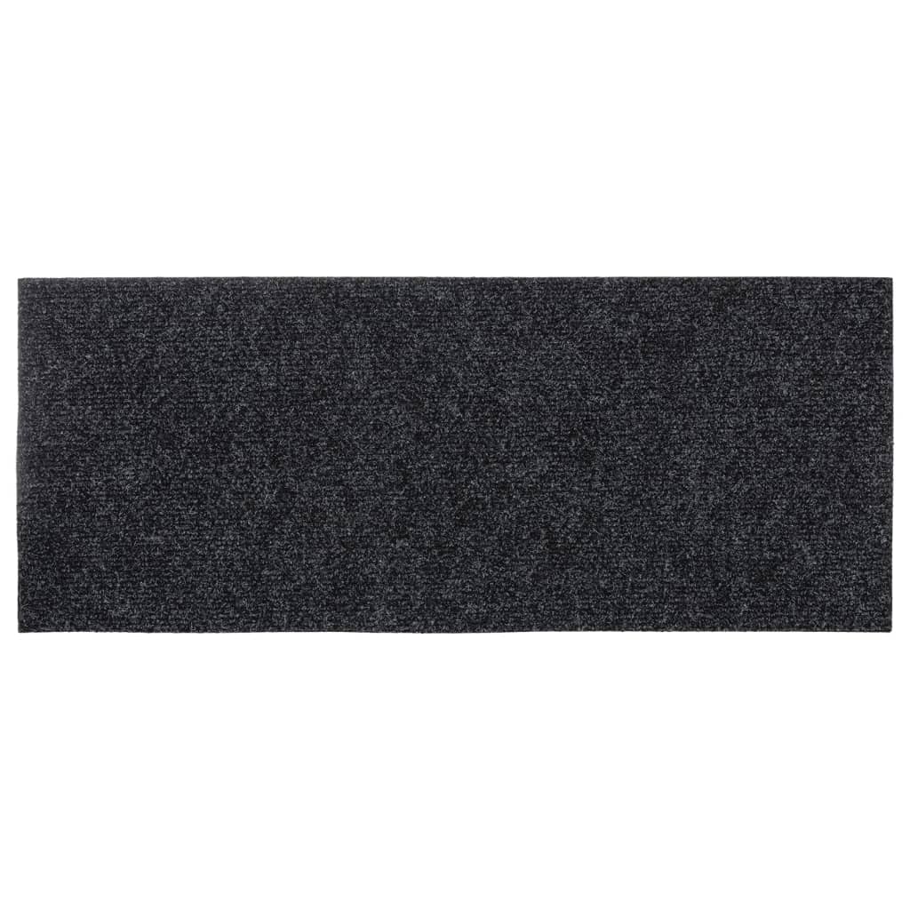 Marches d'escalier auto-adhésives, 15 pcs, 60x25 cm, gris, rectangulaires