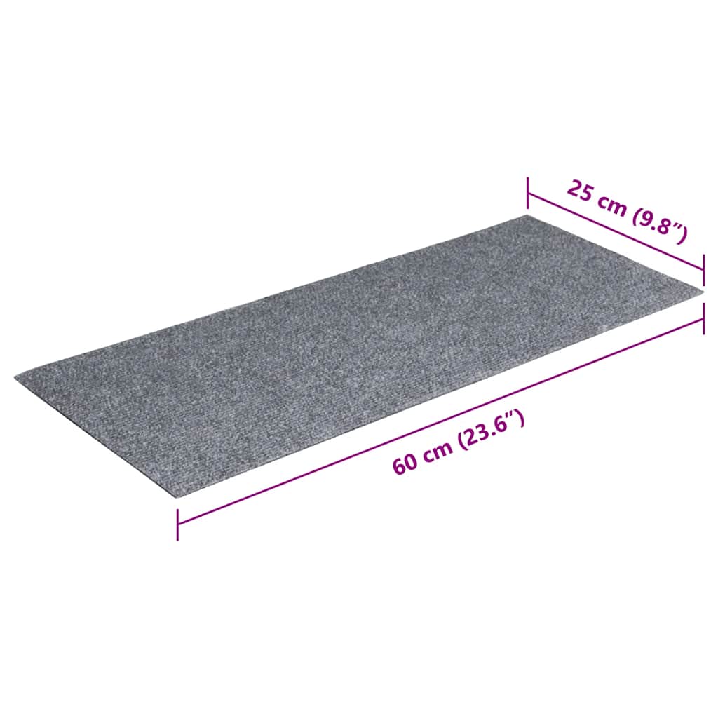 Stair Treads Self-Adhesive 15 Pcs. 60x25 cm Light Grey Rectangular