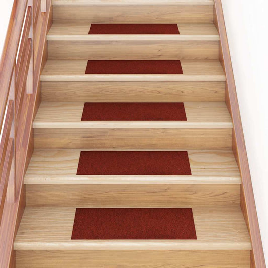 Stair Mats Self-Adhesive 15 pcs. 60x25 cm Burgundy Rectangular