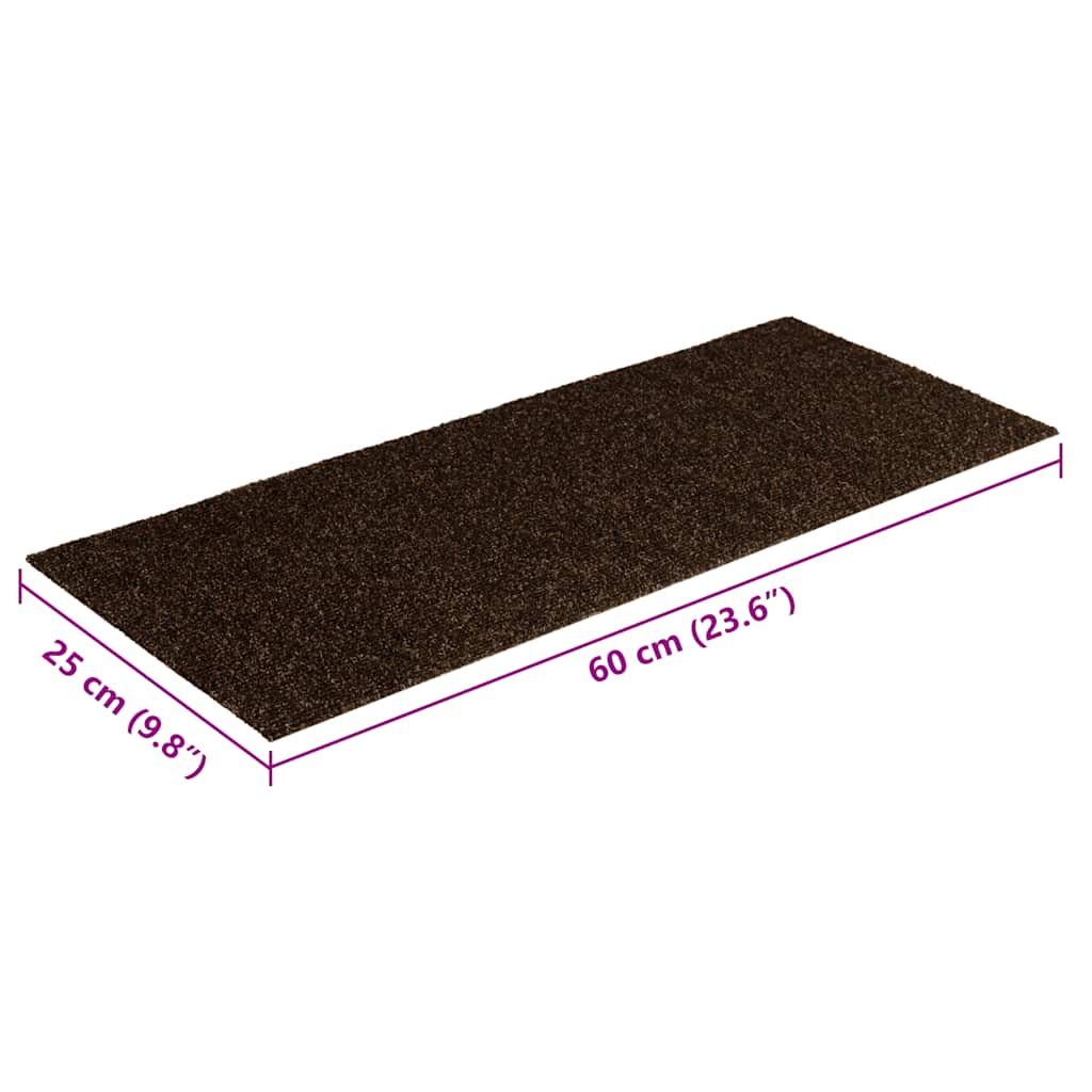 Stufenmatten Selbstklebend 15 Stk. 60x25 cm Braun Rechteckig