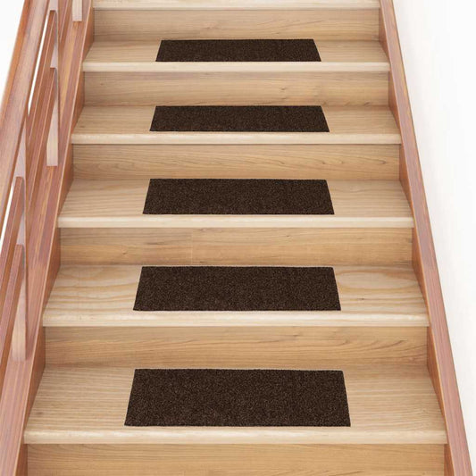 Stair Treads Self-Adhesive 15 Pcs. 60x25 cm Brown Rectangular