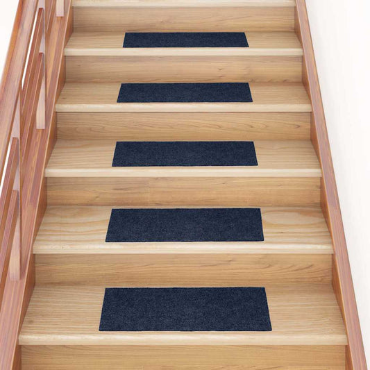 Stair Treads Self-Adhesive 15 Pcs. 60x25 cm Navy Blue Rectangular