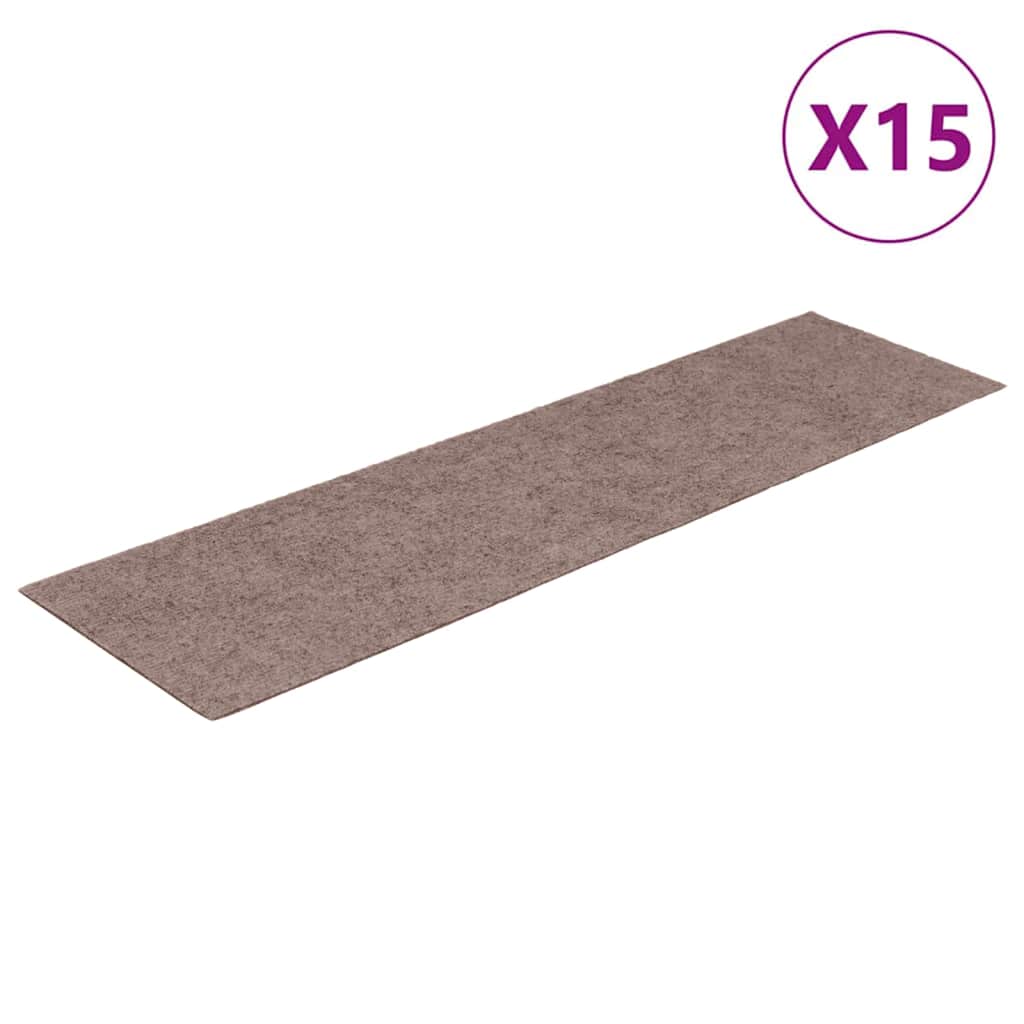 Stair Treads Self-Adhesive 15 pcs. 76x20 cm Light Brown Rectangular