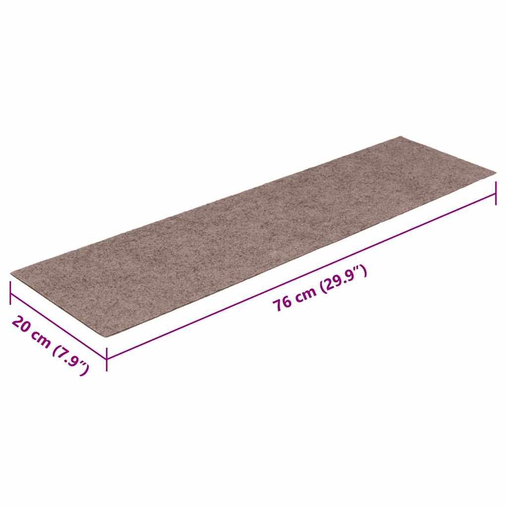 Stair Treads Self-Adhesive 15 pcs. 76x20 cm Light Brown Rectangular