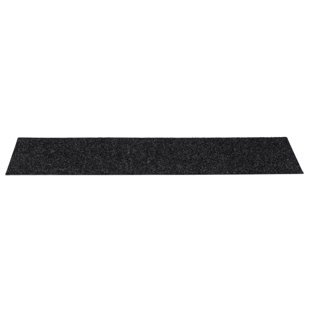 Stufenmatten Selbstklebend 15 Stk. 76x20 cm Schwarz Rechteckig