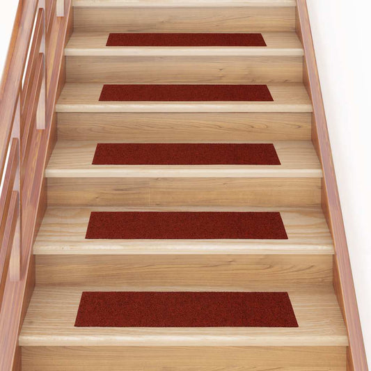Self-Adhesive Stair Treads 15 pcs. 76x20 cm Burgundy Rectangular