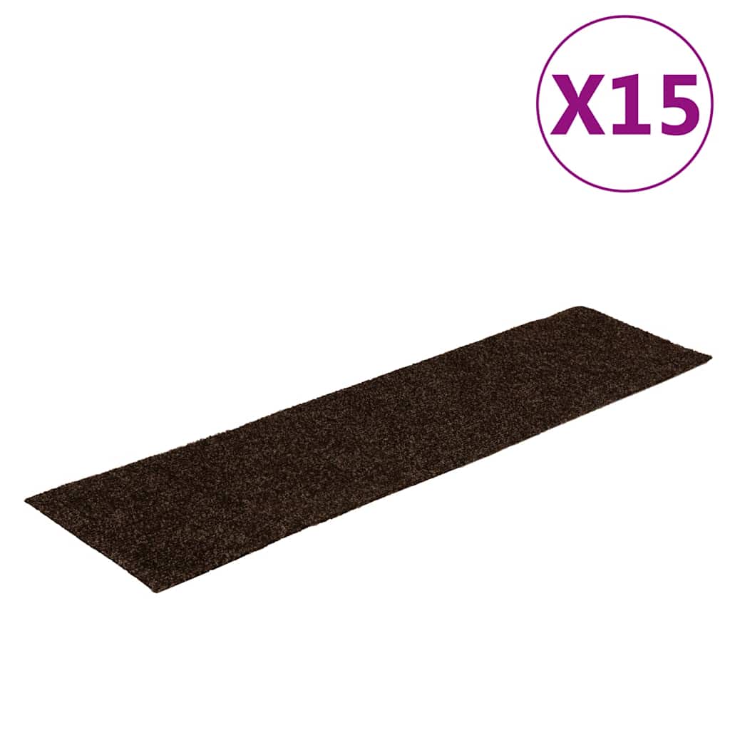 Stufenmatten Selbstklebend 15 Stk. 76x20 cm Braun Rechteckig