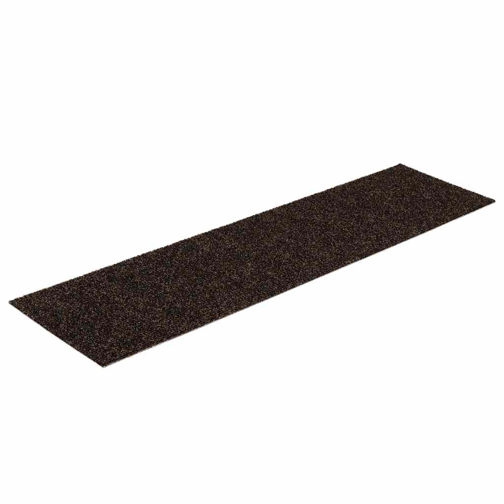 Stair Treads Self-Adhesive 15 Pcs. 76x20 cm Dark Brown Rectangular