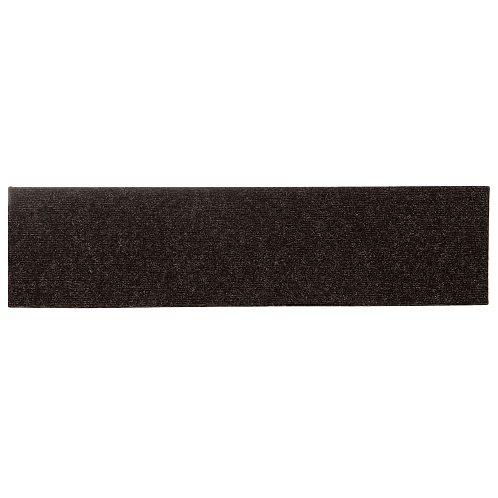 Stair Treads Self-Adhesive 15 Pcs. 76x20 cm Dark Brown Rectangular