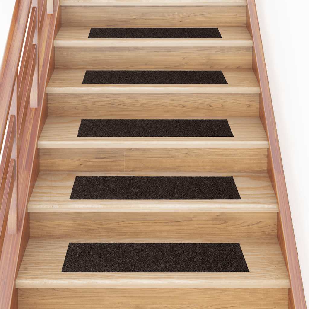 Stair Treads Self-Adhesive 15 Pcs. 76x20 cm Dark Brown Rectangular