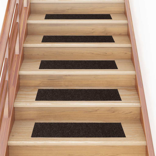 Stair Treads Self-Adhesive 15 Pcs. 76x20 cm Dark Brown Rectangular