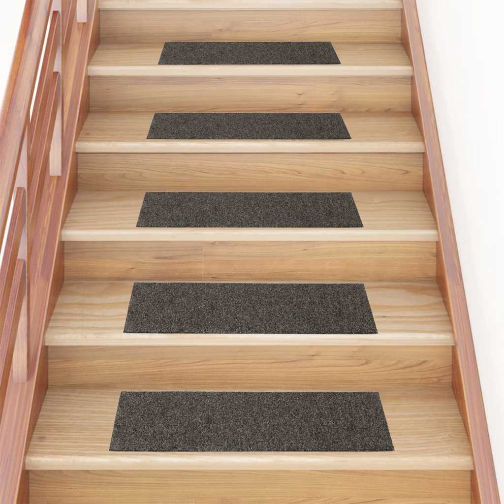 Marches d'escalier autocollantes 15 pièces 76x20 cm anthracite rectangulaires
