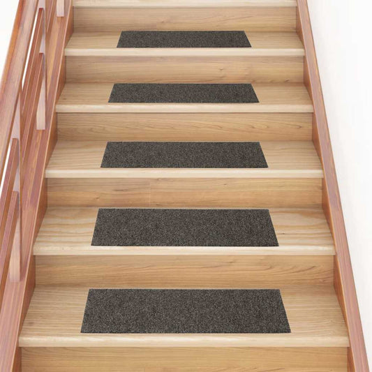 Stair Mats Self-Adhesive 15 Pcs. 76x20 cm Anthracite Rectangular
