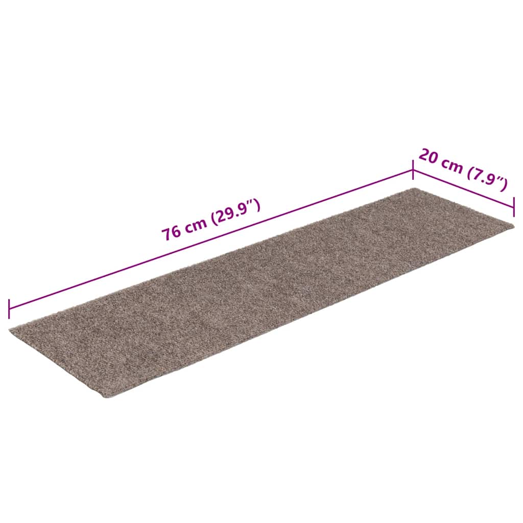 Stufenmatten Selbstklebend 15 Stk. 76x20 cm Beige Rechteckig