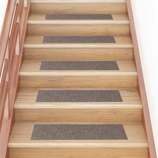 Stair Mats Self-Adhesive 15 pcs. 76x20 cm Beige Rectangular