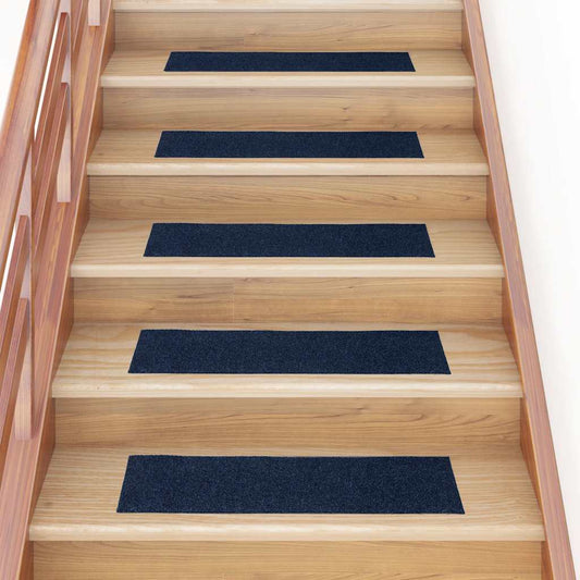 Stair Treads Self-Adhesive 15 Pcs. 76x20 cm Navy Blue Rectangular