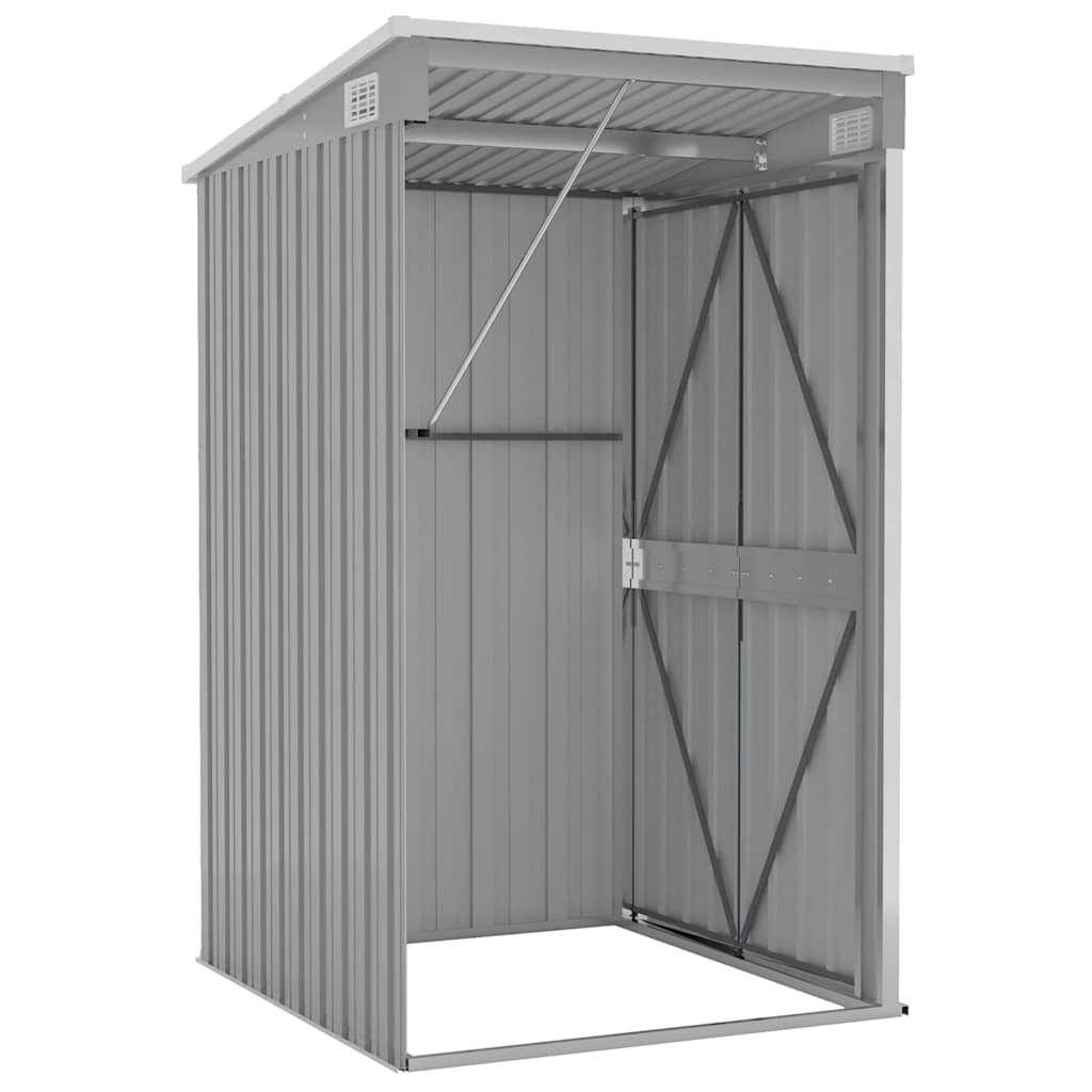 Anbauschuppen Grau 118x100x178 cm Verzinkter Stahl