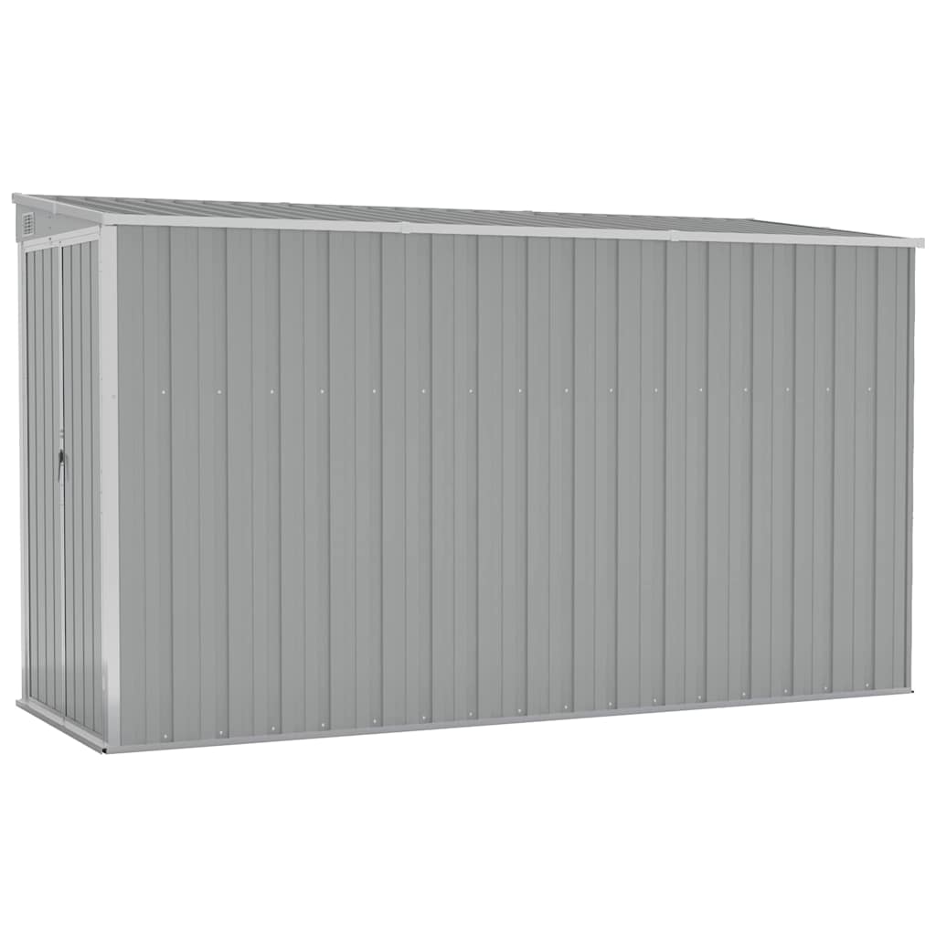 Anbauschuppen Grau 118x288x178 cm Verzinkter Stahl