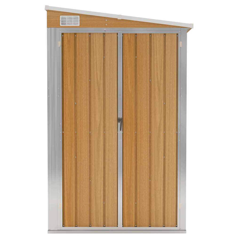Wandmontiertes Gartenhaus Braun 118 x 288 x 178 cm Verzinkter Stahl