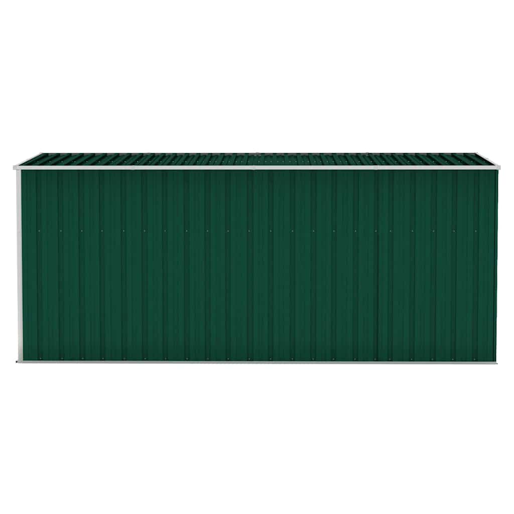 Anbauschuppen Grün 118x382x178 cm Verzinkter Stahl