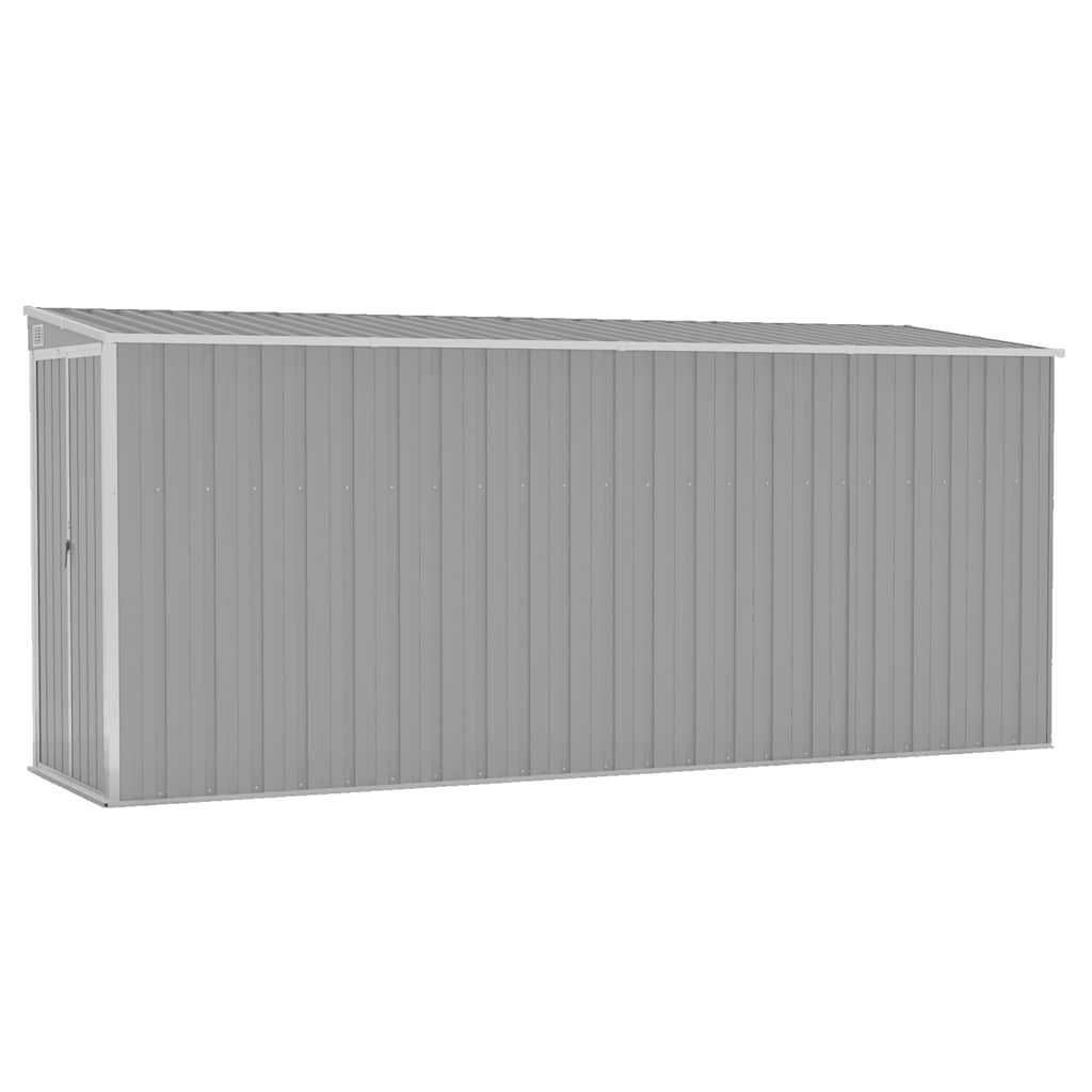 Anbauschuppen Grau 118x382x178 cm Verzinkter Stahl
