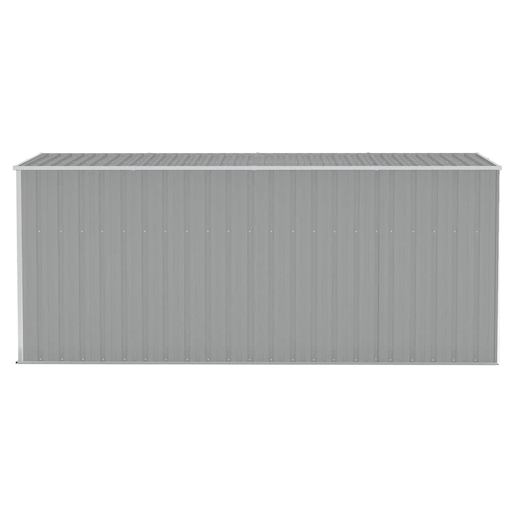 Anbauschuppen Grau 118x382x178 cm Verzinkter Stahl