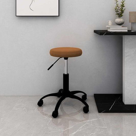 Swivel Office Chair Brown Velvet