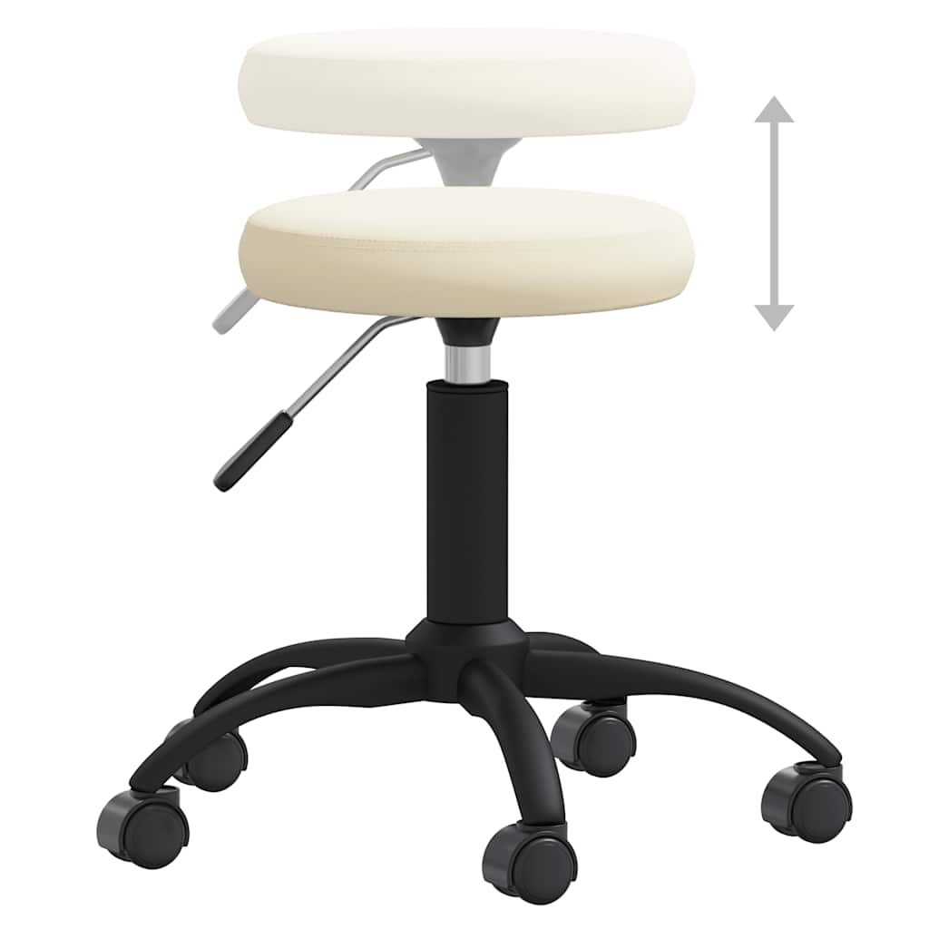 Swivel Office Chair Cream Velvet