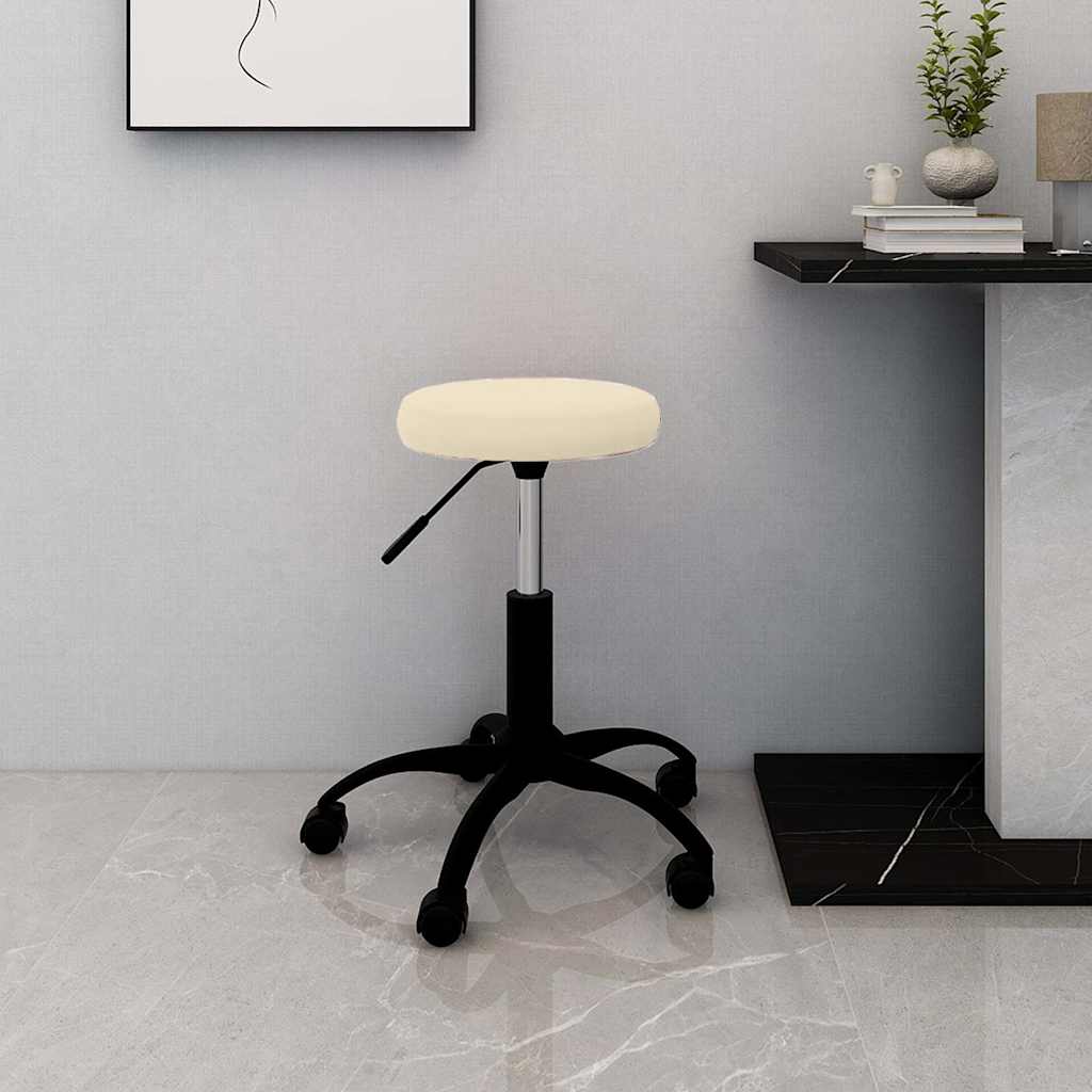 Swivel Office Chair Cream Velvet