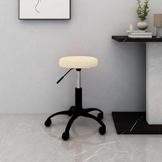 Swivel Office Chair Cream Velvet