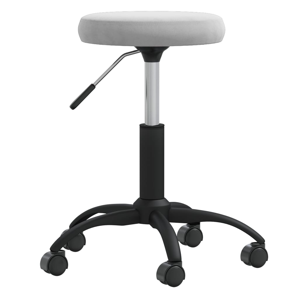 Swivel Office Chair Light Grey Velvet