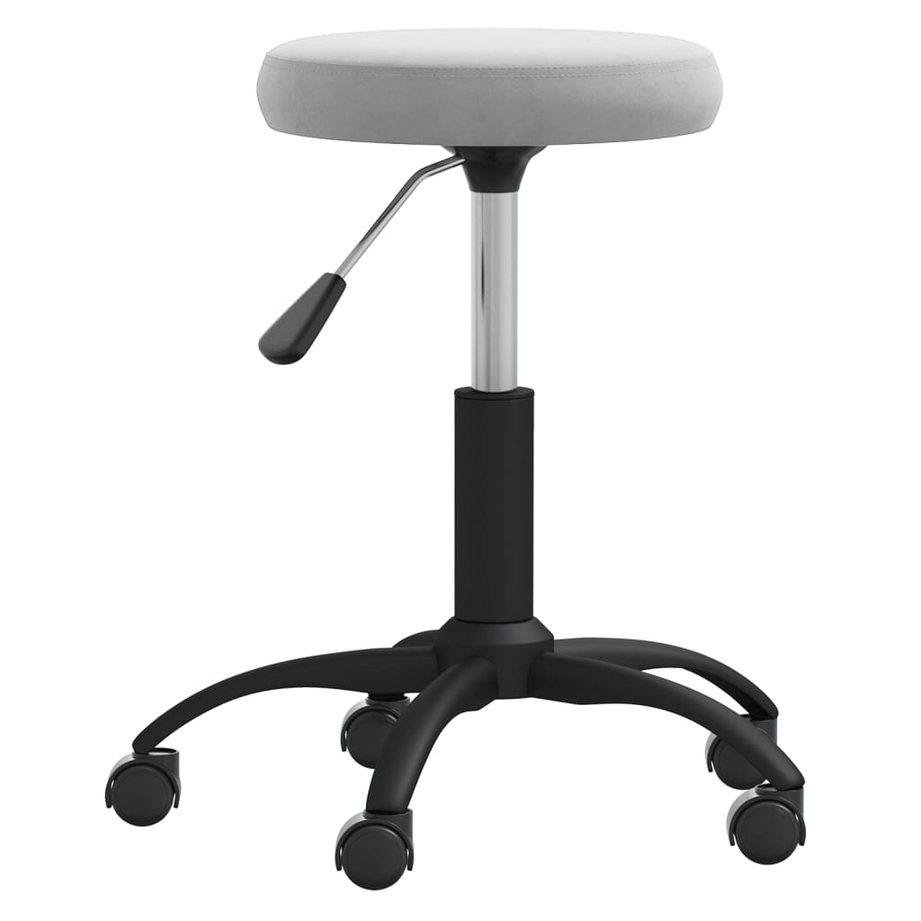 Swivel Office Chair Light Grey Velvet