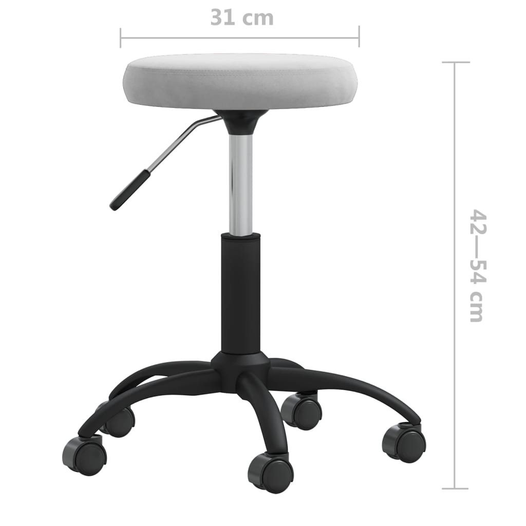 Swivel Office Chair Light Grey Velvet