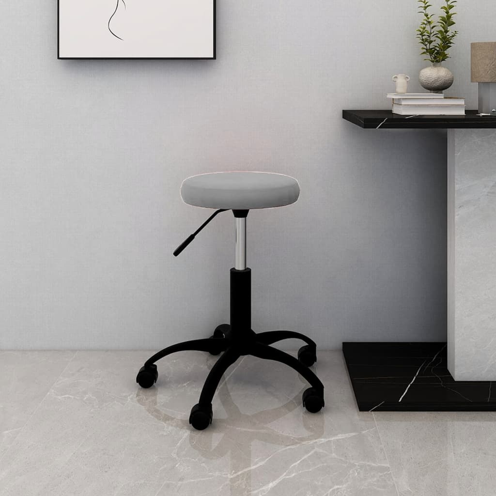 Swivel Office Chair Light Grey Velvet