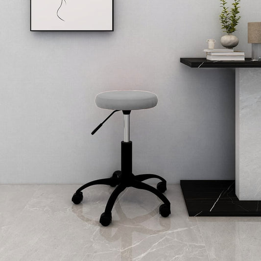 Swivel Office Chair Light Grey Velvet