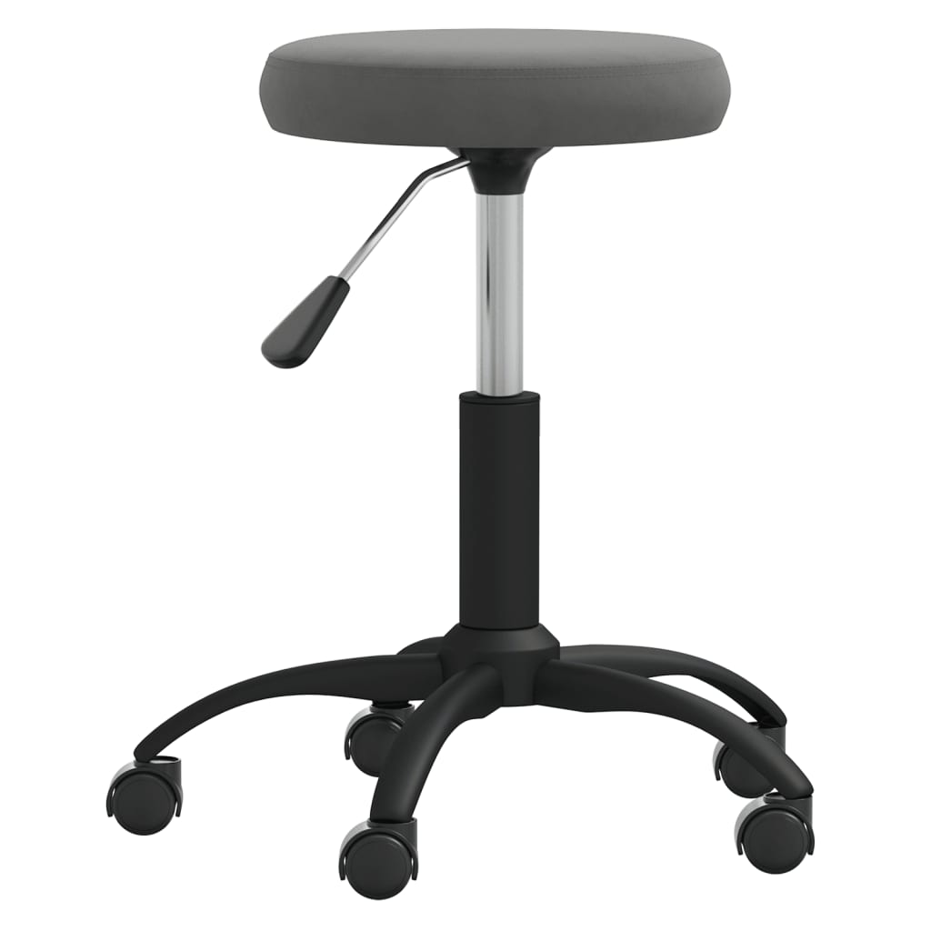 Chaise de bureau pivotante velours gris foncé