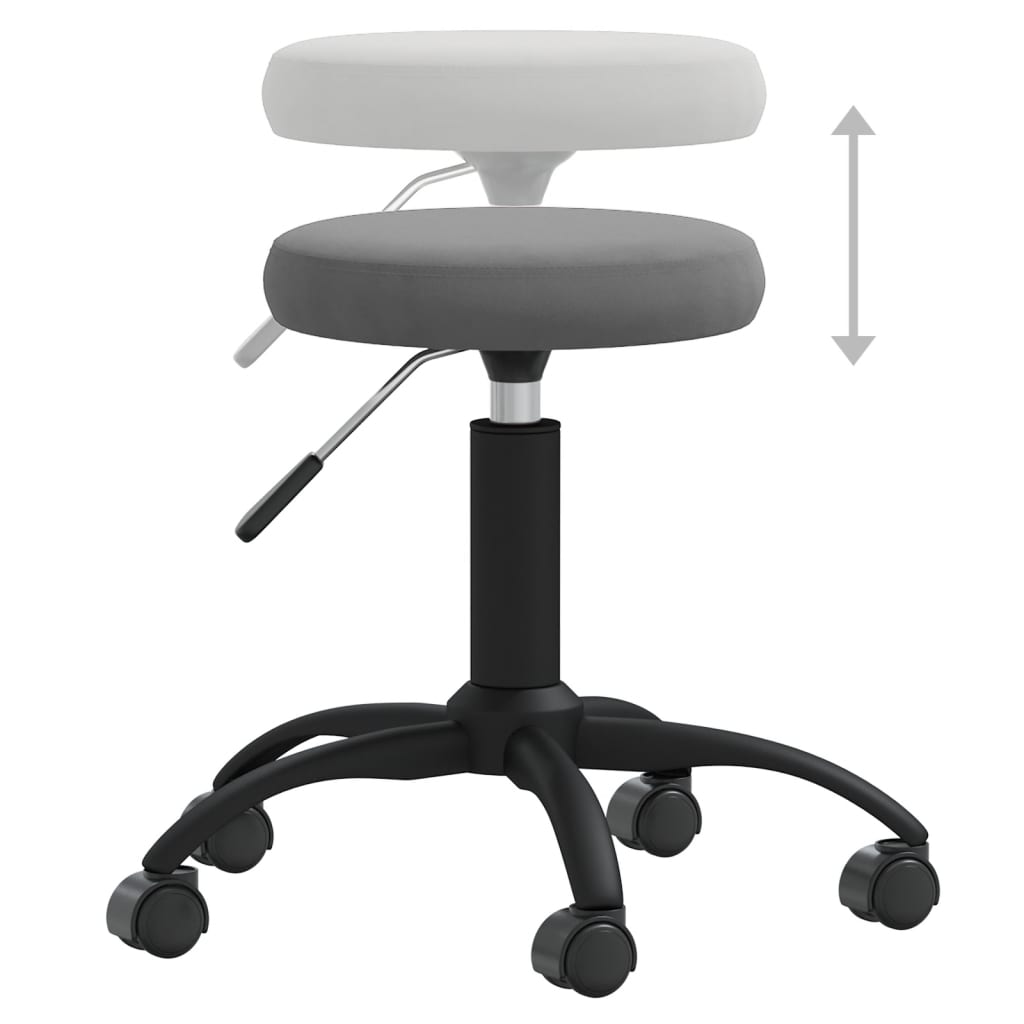 Chaise de bureau pivotante velours gris foncé